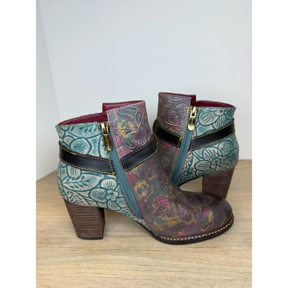 L’Artiste by Spring Tallulah Ankle Boot Women’s Size 7.5 Multi Genuine Leather - Picture 2 of 9